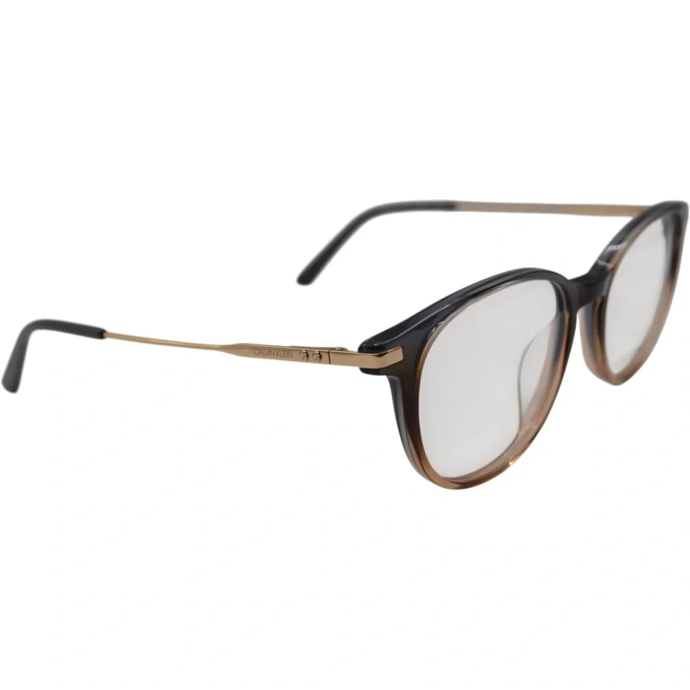 Calvin Klein Women’s Eyeglasses | Crystal Grey | Round Full Rim | 51–17–140